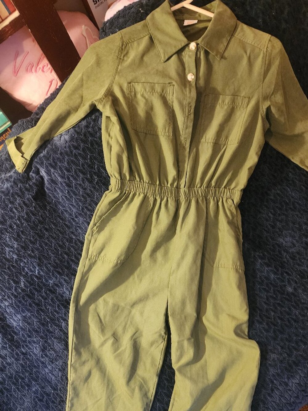 Wonder Nation Girl's Olive Green Jumpsuit size 10/12 plus